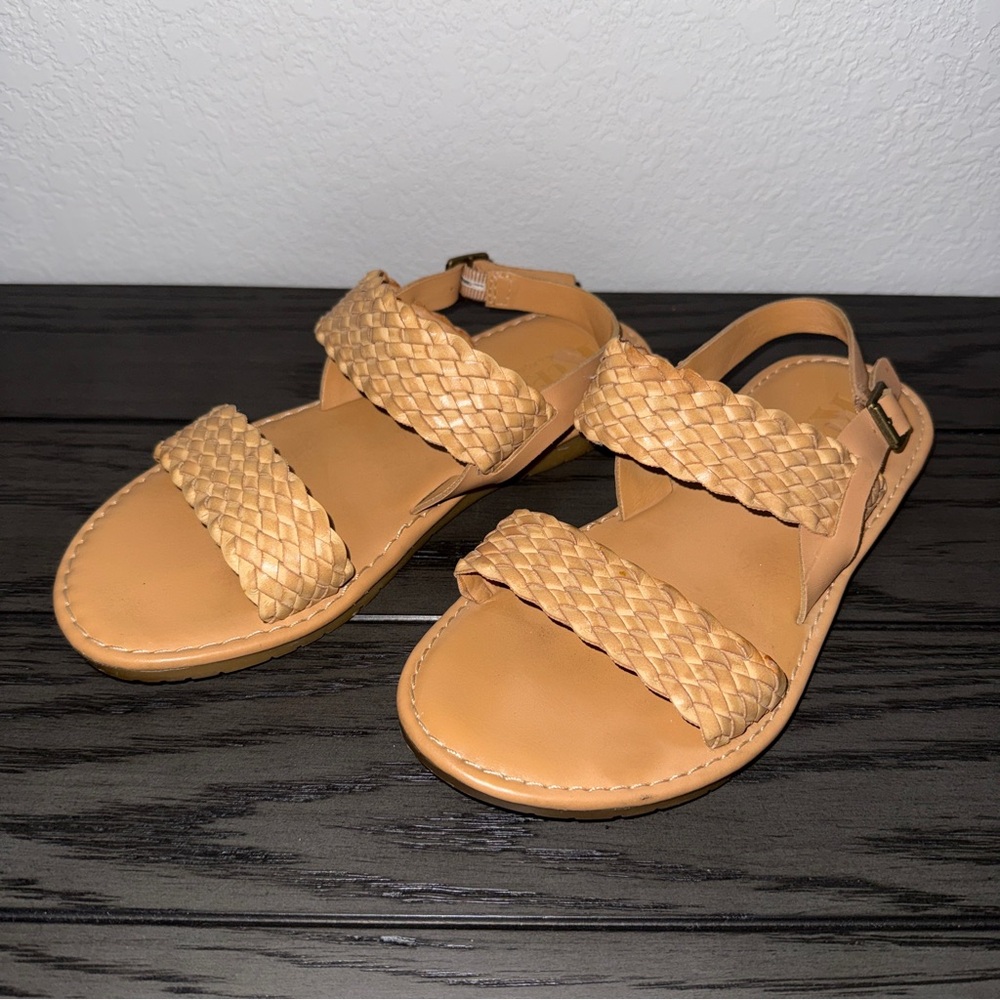 Kork-Ease Korks Callista Braided Leather Sandal Natural Tan Size 6M Boho Coastal